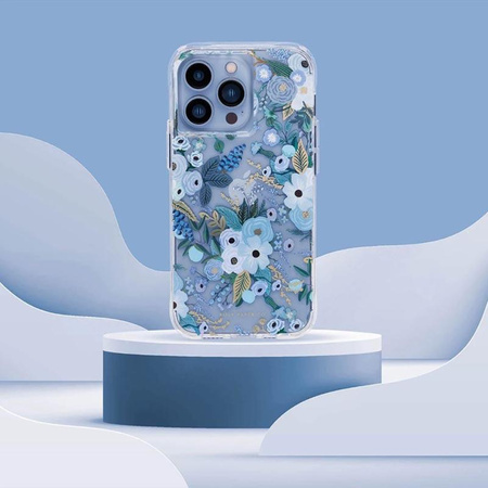 Rifle Paper Clear - pouzdro pro iPhone 14 Pro (Garden Party Blue)