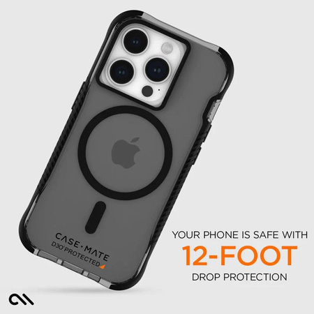 Case-Mate Tough Grip Plus D3O MagSafe - iPhone 15 Pro Case (Smoke/Black)